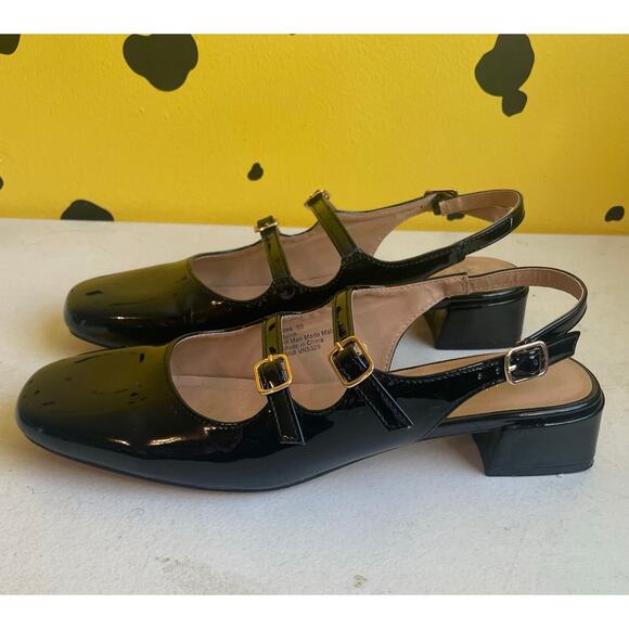 Seychelles Patent Mary Janes / Block Heel / Strap Detail / Size 10 Academia - Picture 1 of 8
